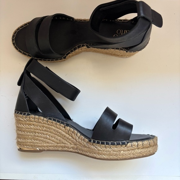 Franco Sarto Black Callia Espadrille Wedge Sandal Sz 11M - Picture 3 of 7